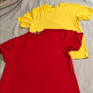 L.L. Bean Men's Bright Red Cotton Tee Combo